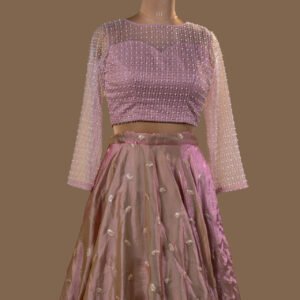 Soft Pink Lehenga Skirt and Heavily Embellished Blouse.
