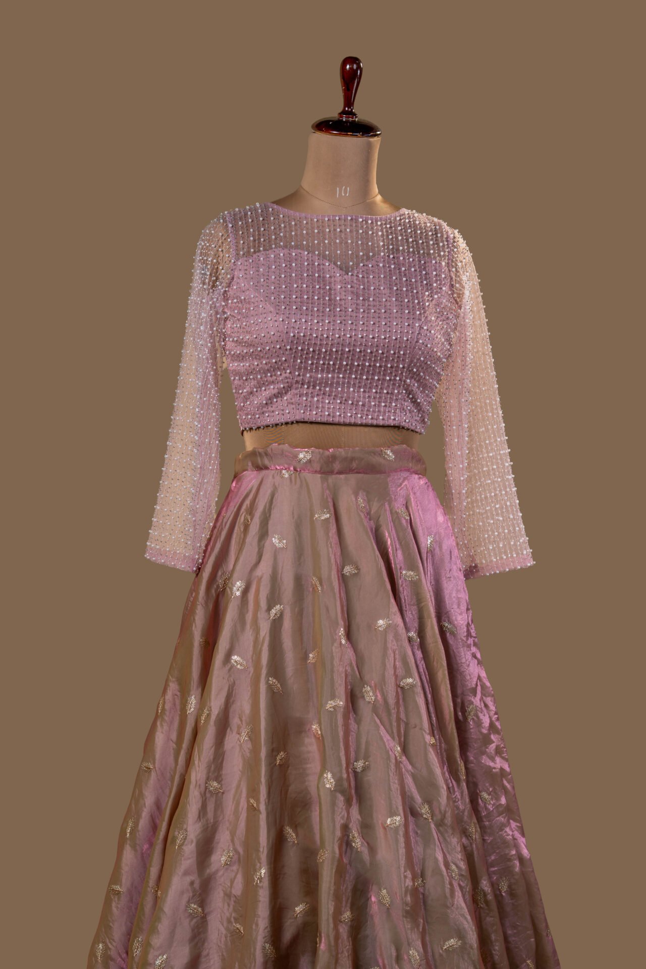 Soft Pink Lehenga Skirt and Heavily Embellished Blouse.
