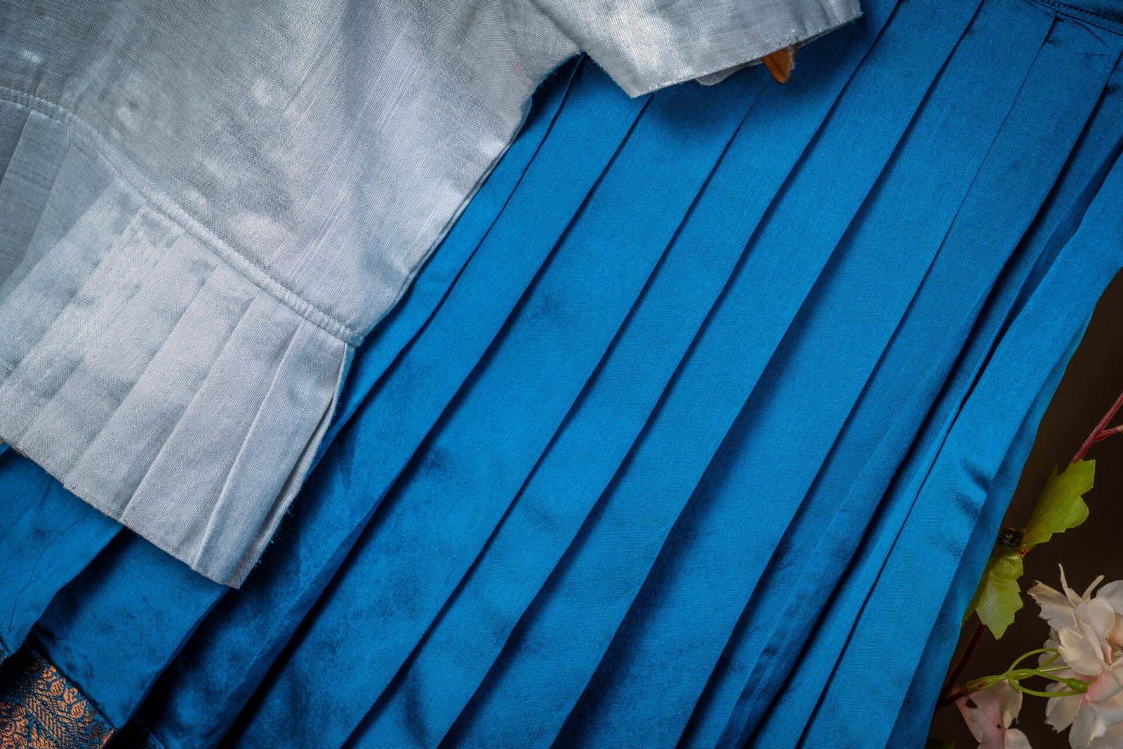 Luxurious Navy & Copper Diamond Brocade Fabric - Image 3