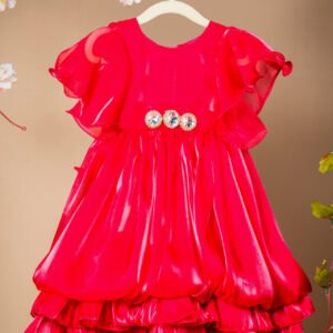 Elegant Peach Sequin Floral Crop Top and Pleated Skirt Set
